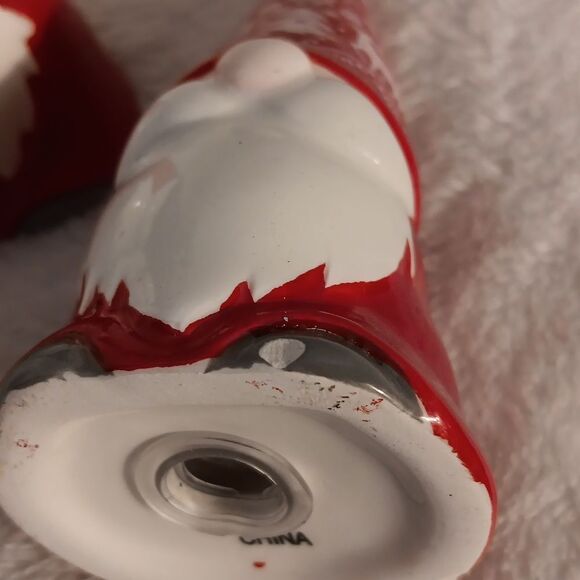 Festive Gnome Ceramic Salt & Pepper Shakers - Red and Gray - Picture 4 of 5